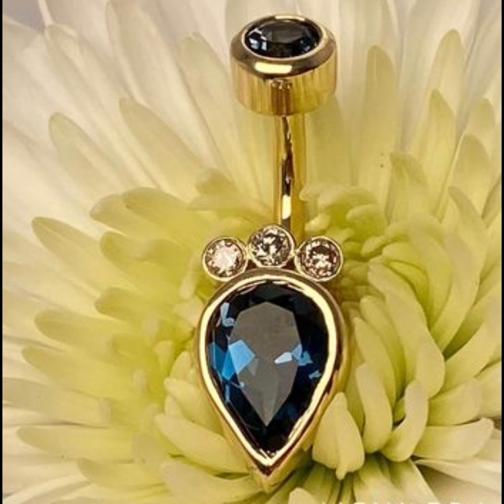 14k gold belly button ring